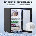 Stylish Wine Bar Cabinet with Fridge, Black