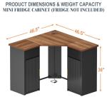 L-Shaped Wine Cabinet with Fridge Space