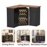 L-Shaped Wine Cabinet with Fridge Space