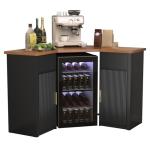 L-Shaped Wine Cabinet with Fridge Space