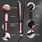 Stylish 2-in-1 Titanium Flat Iron & Curler