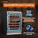 24" Dual-Zone Wine Cooler for 46 Bottles