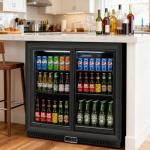 Double-Door Wine Cooler with Glass Sliding Doors