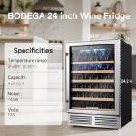 WiFi-Controlled 24-Inch Wine Refrigerator for 52 Bottles