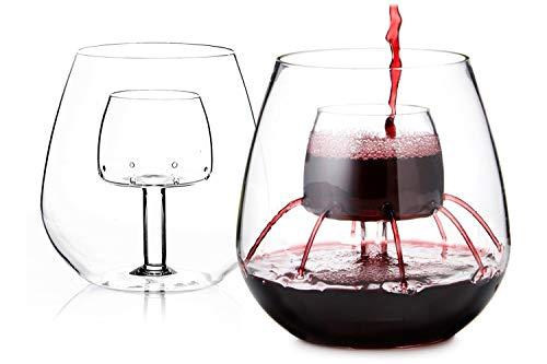 Set of 2 Stemless Aerating Wine Glasses