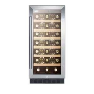 15" Glass Door Wine Cooler, Holds 33 Bottles