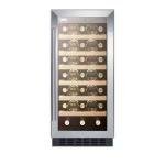 15" Glass Door Wine Cooler, Holds 33 Bottles