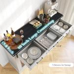 Farmhouse Wine Bar Cabinet with Beverage Fridge