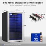 YEEGO 32-Bottle Stainless Steel Wine Cooler