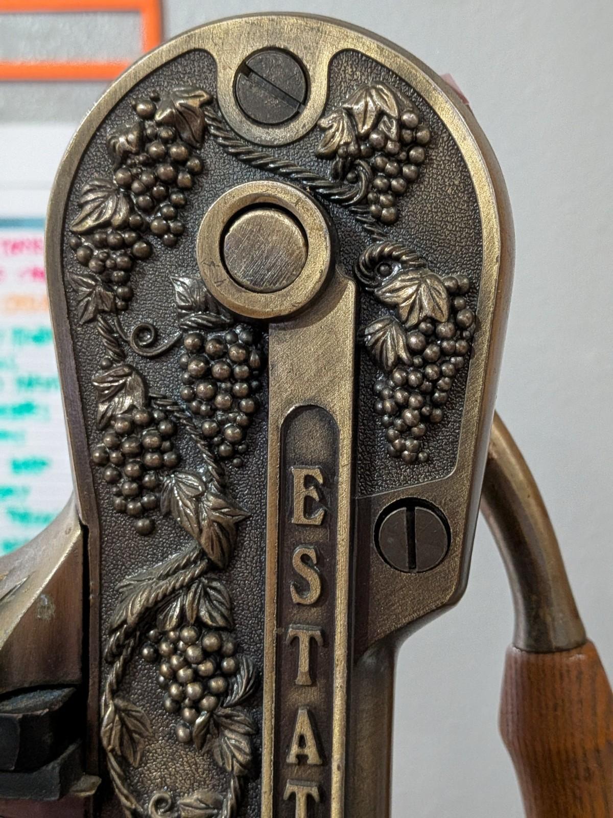 Antique Brass Wine Bottle Opener with Wood Stand