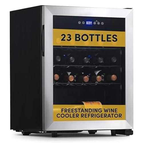 23-Bottle Wine Fridge with Glass Door & Handle