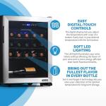23-Bottle Wine Fridge with Glass Door & Handle