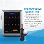 23-Bottle Wine Fridge with Glass Door & Handle