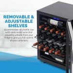 23-Bottle Wine Fridge with Glass Door & Handle