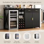 Herture Mini Wine Fridge and Coffee Bar Cabinet
