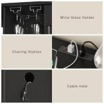 Herture Mini Wine Fridge and Coffee Bar Cabinet