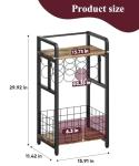3-Tier Freestanding Wine Rack with Wood Top