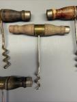 Set of 6 Antique Wooden Handle Corkscrews