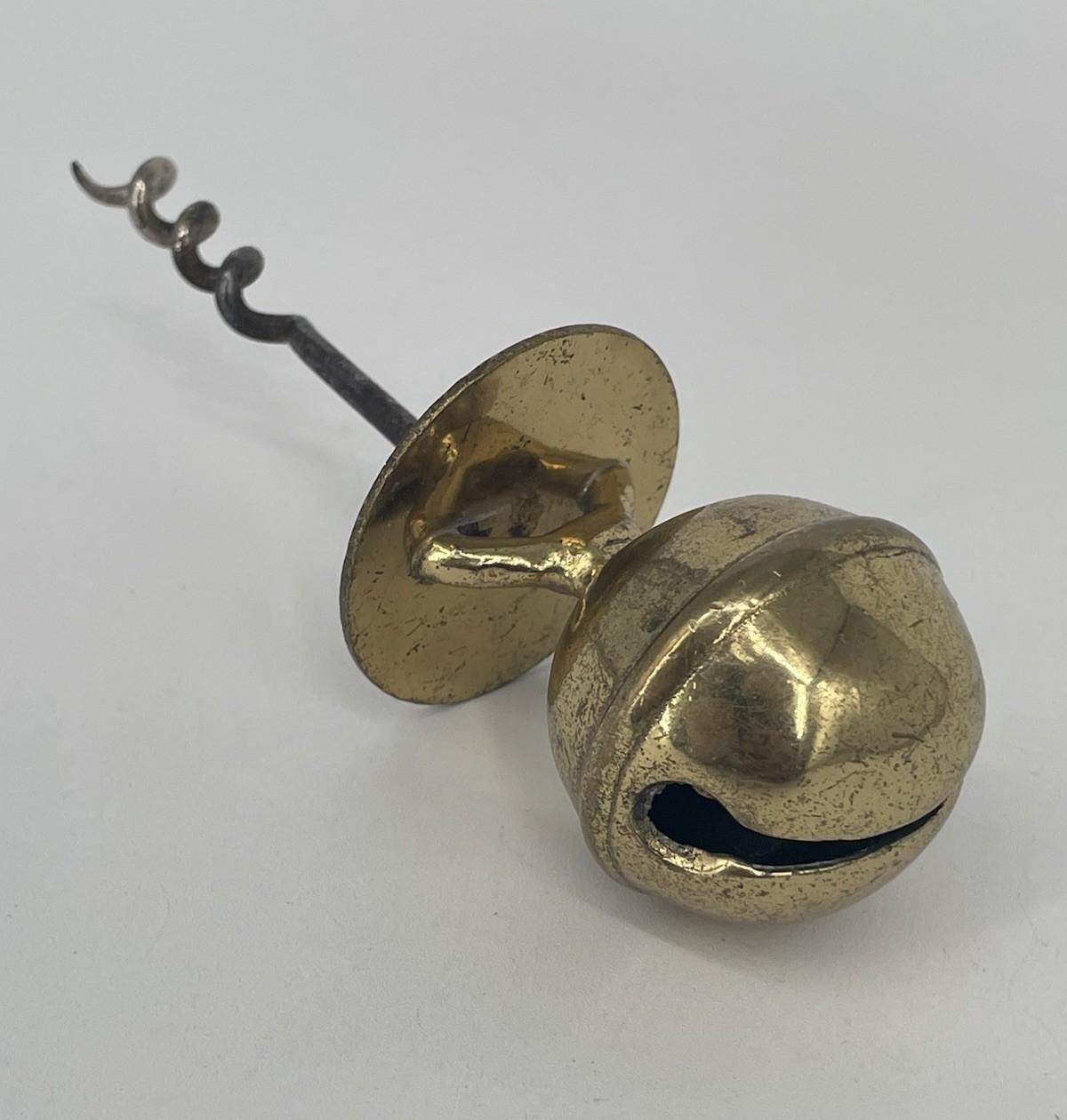 French Brass Bell Corkscrew Wine Opener