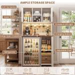 Mini Fridge Wine Bar Cabinet with Storage