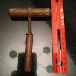Rustic Wooden T-Handle Corkscrew Wine Opener