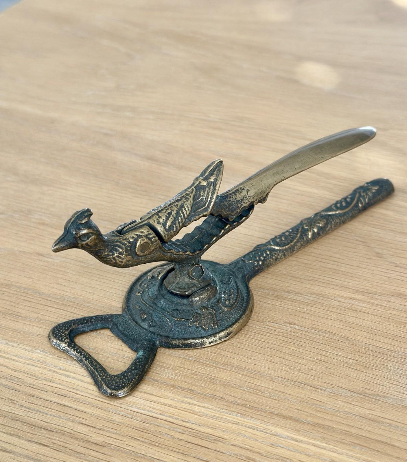 Vintage French Bird Bottle Opener and Nutcracker