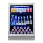 Yeego Beverage Refrigerator & Drink Fridge - 24 inch 180 Cans Beer Cooler Glass Door, 34-54℉ Under Counter Refrigerator Built-in for Drink Soda Wine for Bar Office Bedroom