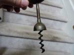 ANTIQUE 1883 Patent Wine Bottle Corkscrew Tuned Wood Handle 