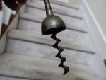 ANTIQUE 1883 Patent Wine Bottle Corkscrew Tuned Wood Handle 