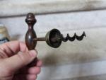 ANTIQUE 1883 Patent Wine Bottle Corkscrew Tuned Wood Handle 