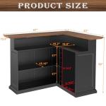 L Shaped Modern Home Bar Cabinet with Fridge