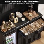 Stylish 69" Kitchen Pantry and Wine Bar Cabinet