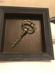 Antique Brass Wine Corkscrew Framed Artwork
