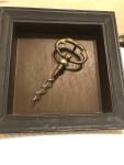 Antique Brass Wine Corkscrew Framed Artwork