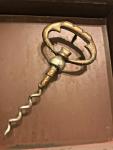 Antique Brass Wine Corkscrew Framed Artwork