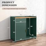 Green Bar Cabinet with Wine Storage and Fridge