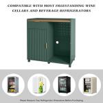 Green Bar Cabinet with Wine Storage and Fridge