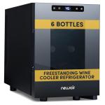 Compact 6-Bottle Wine Fridge with Mirror