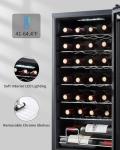 Matte Black 28-Bottle Wine Cooler with Touchscreen
