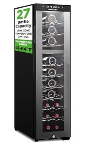 27-Bottle Dual-Zone Wine Cooler with Touch Control