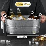 4 Gallon Galvanized Ice Bucket Set for Parties