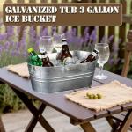 4 Gallon Galvanized Ice Bucket Set for Parties