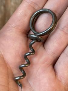 Vintage Finger Ring Metal Corkscrew Wine Opener