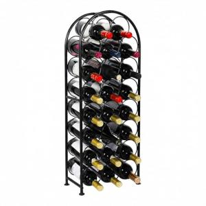 Arched Metal Freestanding Wine Rack - Black