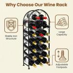 Arched Metal Freestanding Wine Rack - Black