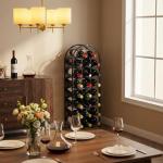 Arched Metal Freestanding Wine Rack - Black