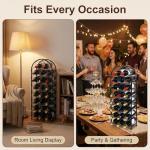 Arched Metal Freestanding Wine Rack - Black