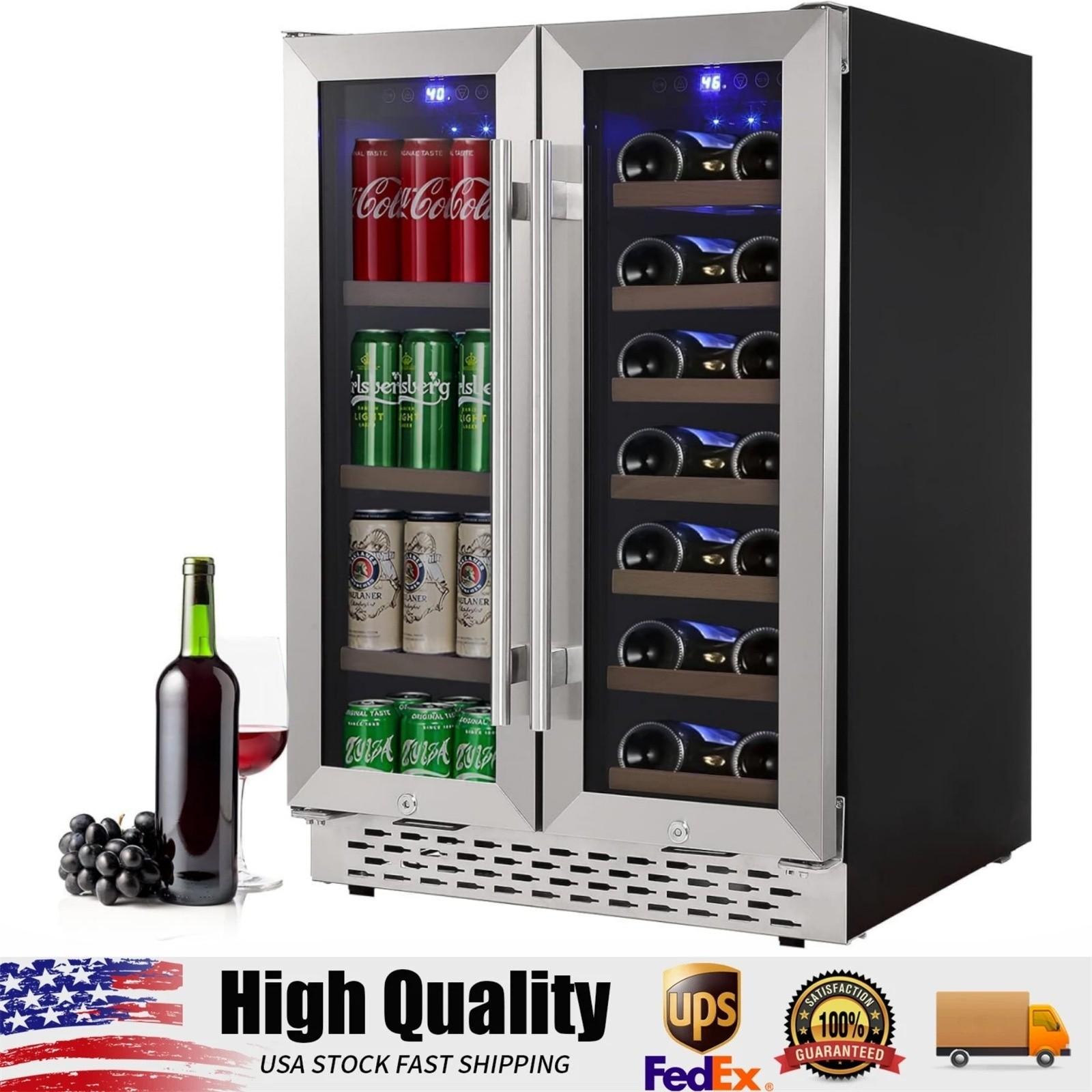 Dual Zone Wine Cooler for 55 Cans & 20 Bottles
