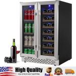 Dual Zone Wine Cooler for 55 Cans & 20 Bottles