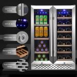 Dual Zone Wine Cooler for 55 Cans & 20 Bottles